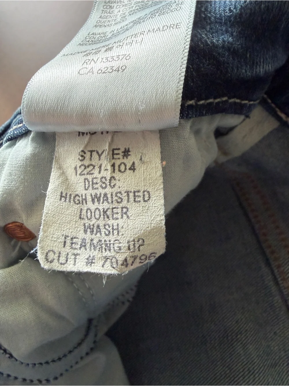 MOTHER High Waisted Looker Skinny Jeans Teaming Up Blue Size 25